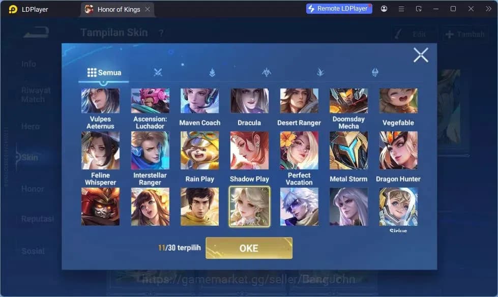 Honor of Kings Accounts GLOBAL|112HR|235SK|Mythic Diochan | Dolia Limited+ image 6