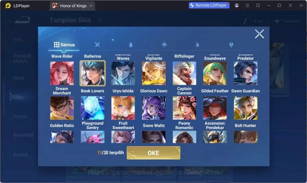 Honor of Kings Accounts GLOBAL|112HR|235SK|Mythic Diochan | Dolia Limited+ image 7