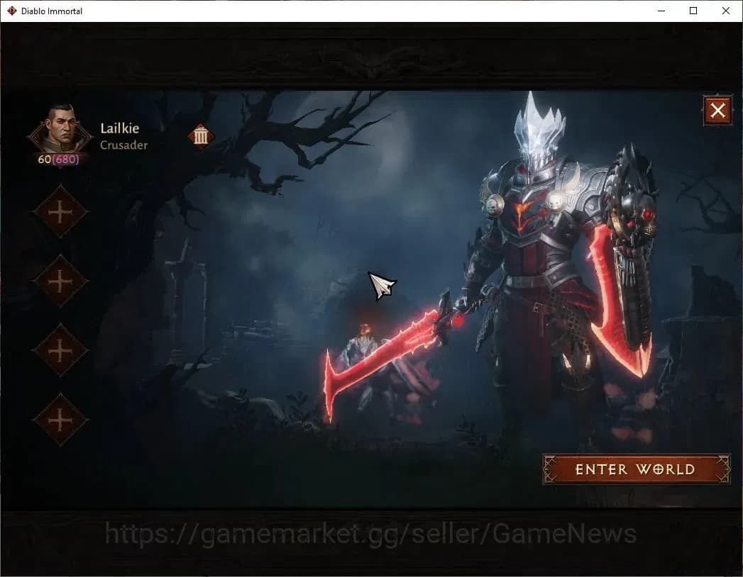 Diablo Immortal Accounts SEA - Anu|CS ON|Lv60(680)|Crusader|CR 37K|Reso 390 image 1