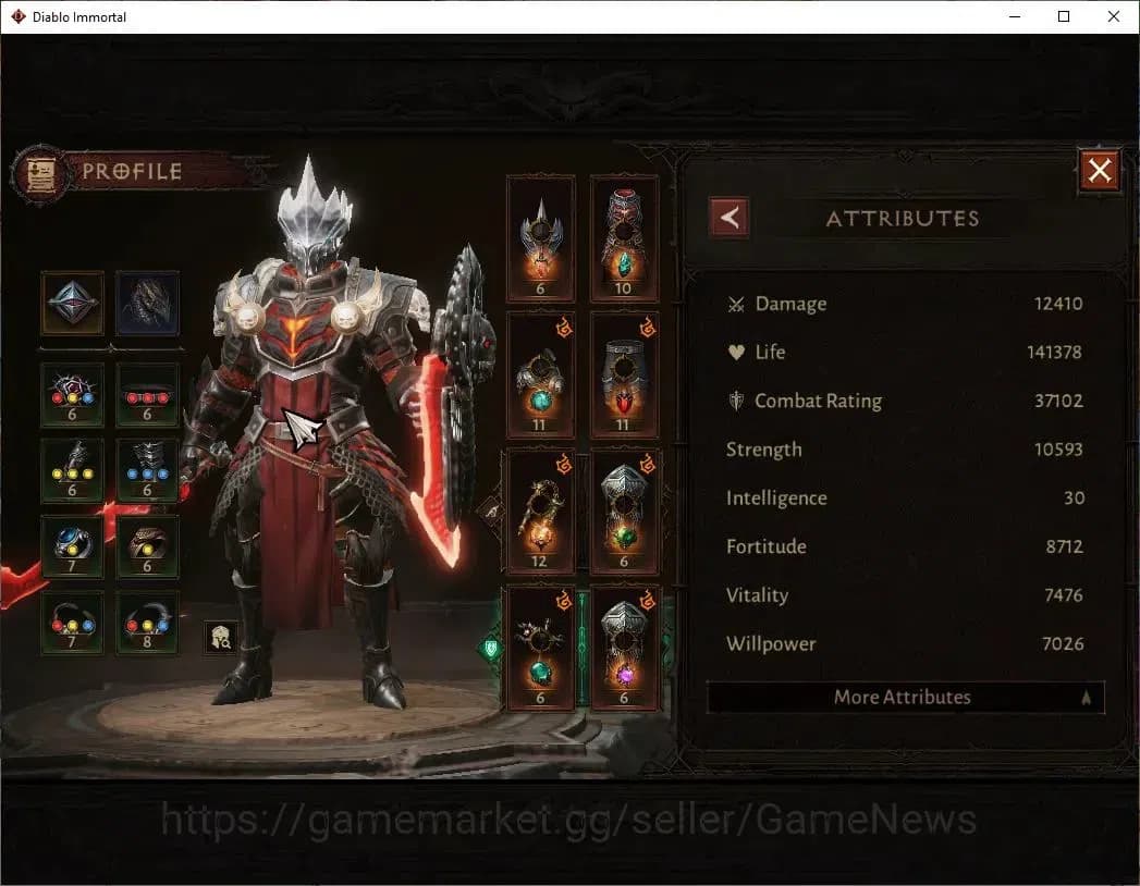Diablo Immortal Accounts SEA - Anu|CS ON|Lv60(680)|Crusader|CR 37K|Reso 390 image 4