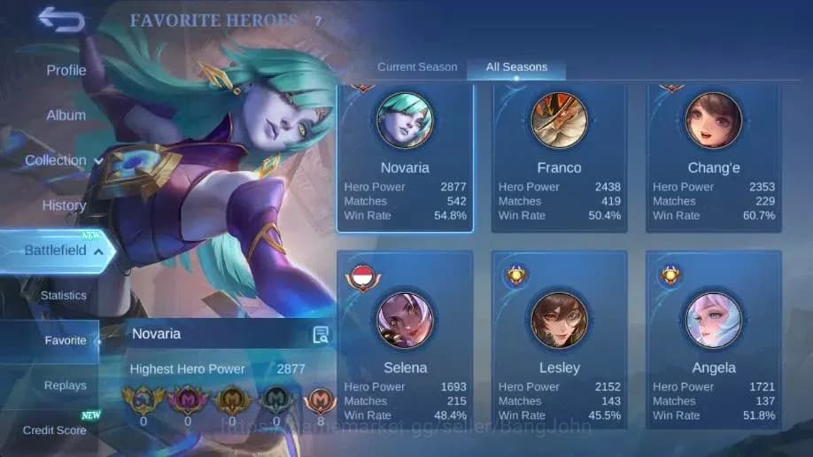 Mobile Legends: Bang Bang Accounts Global|Hero 100|Skin 183|Expert|Collector Natalia+ image 4
