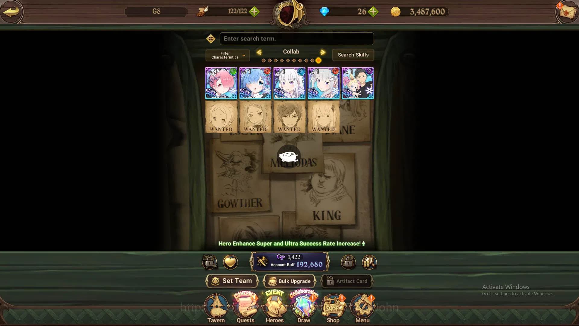 The Seven Deadly Sins: Grand Cross Accounts GLOBAL|192K CC|Fresh starter|Collab Re-zero 2 Emil image 4