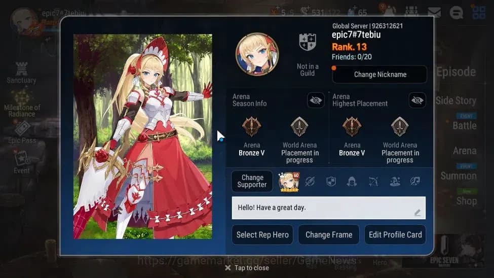 Epic Seven Accounts GLOBAL Unverif|New Era|3 ML(Salome,Dragon King Sha image 2
