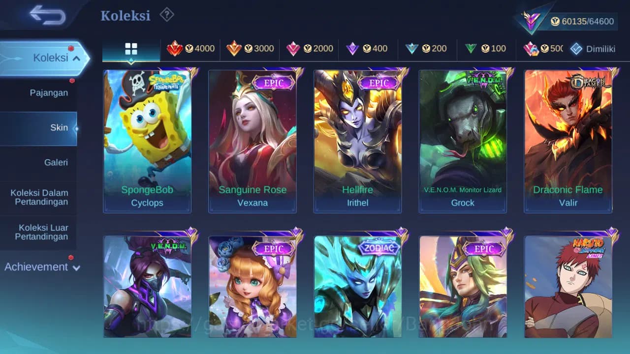 Mobile Legends: Bang Bang Accounts GLOBAL Hero 131 Skin 291 | Zodiac Selena | KOF Kar image 6