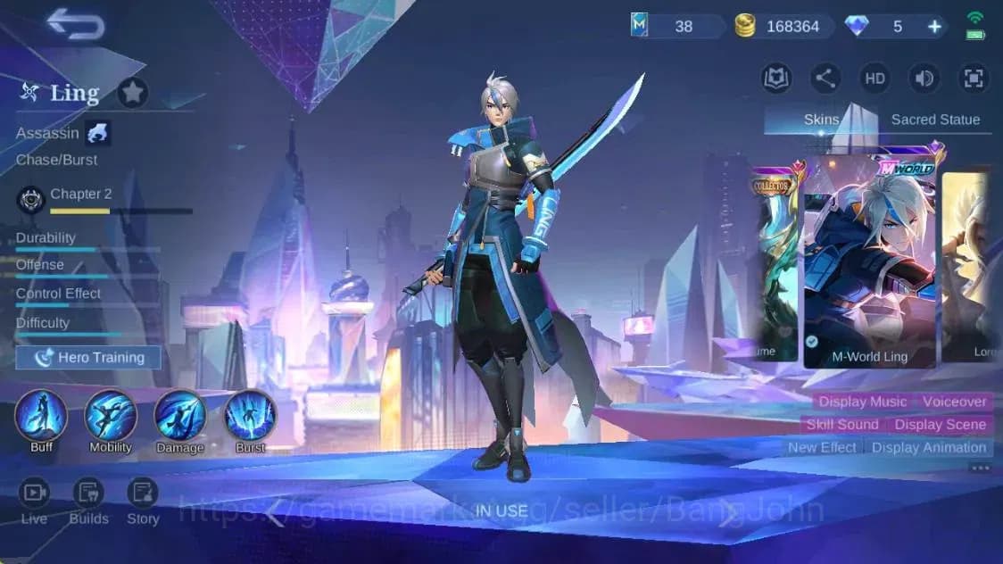 Mobile Legends: Bang Bang Accounts Global|Hero 132|Skin 260|Renowned|KOF Karina|STUN image 12