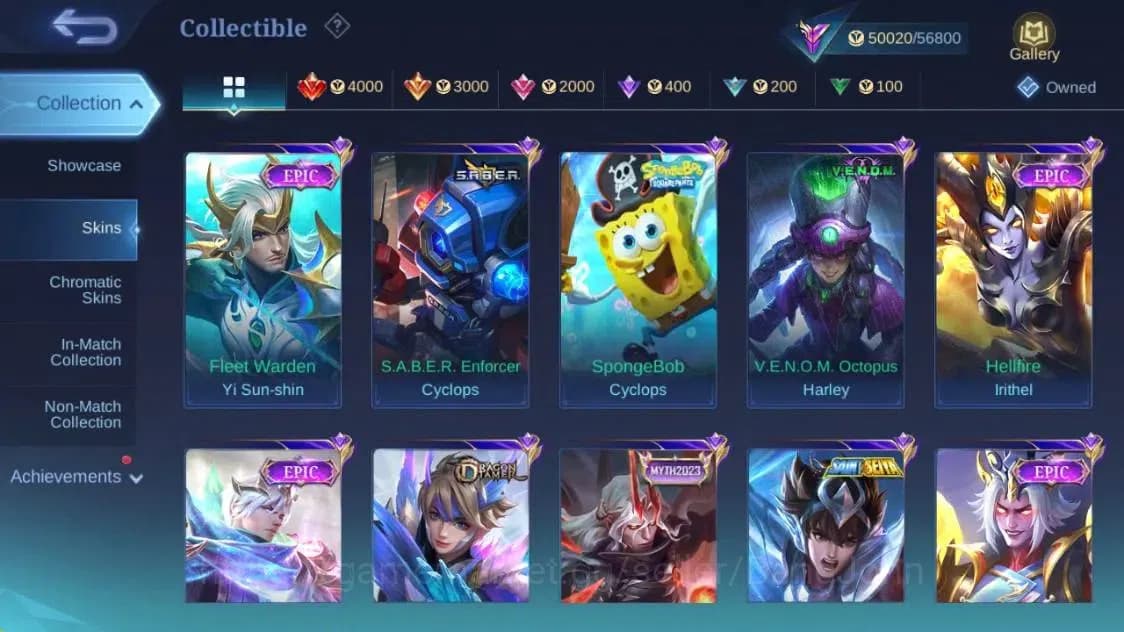 Mobile Legends: Bang Bang Accounts Global|Hero 132|Skin 260|Renowned|KOF Karina|STUN image 15