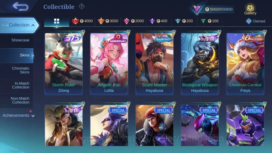Mobile Legends: Bang Bang Accounts Global|Hero 132|Skin 260|Renowned|KOF Karina|STUN image 18