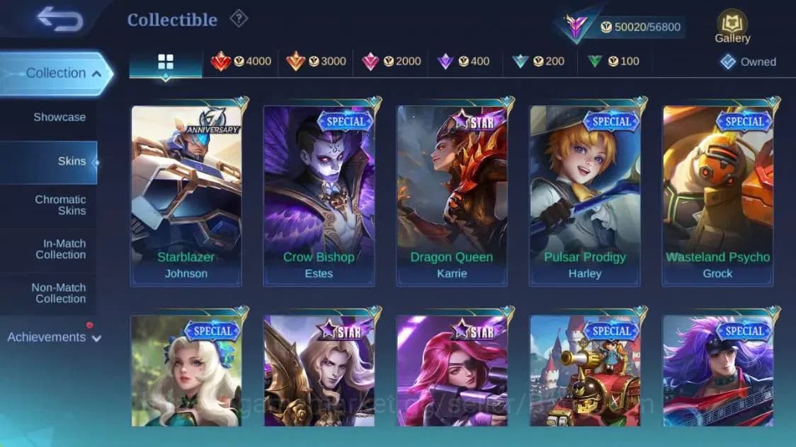 Mobile Legends: Bang Bang Accounts Global|Hero 132|Skin 260|Renowned|KOF Karina|STUN image 19