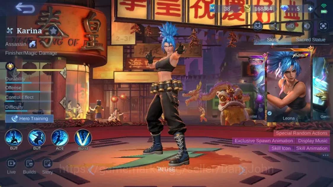 Mobile Legends: Bang Bang Accounts Global|Hero 132|Skin 260|Renowned|KOF Karina|STUN image 8