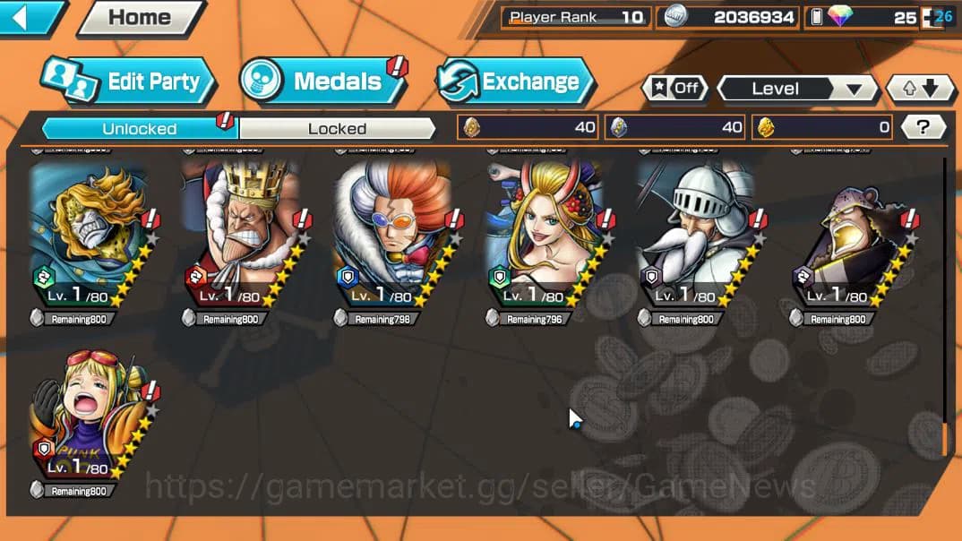 One Piece Bounty Rush Accounts Global|3 EX 1 MAX|Devine Shanks,5Elder Nusjuro,Fil image 14