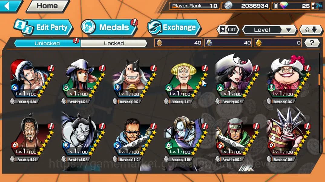 One Piece Bounty Rush Accounts Global|3 EX 1 MAX|Devine Shanks,5Elder Nusjuro,Fil image 7
