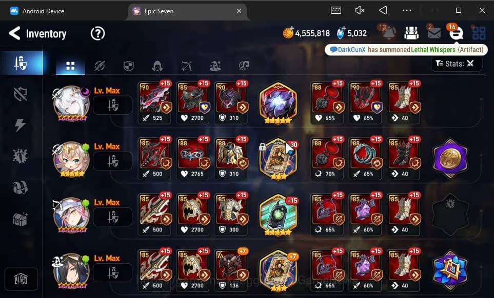 Epic Seven Accounts GLOBAL Unverif|11 ML(Salome,LOT Scales,BYSHwayoung image 12