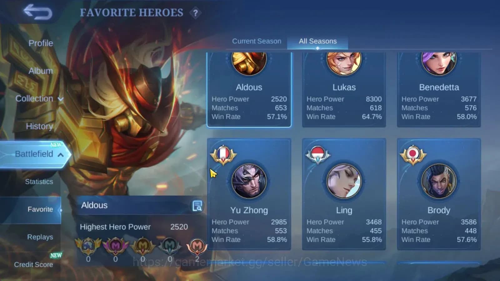 Mobile Legends: Bang Bang Accounts Hero 132|Skin338|Imortal 178|PRIME[Granger,YuZhong image 5