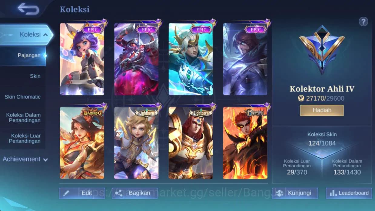 Mobile Legends: Bang Bang Accounts HERO 91 |skin 124 cc natalia, saber saber, saber L image 2