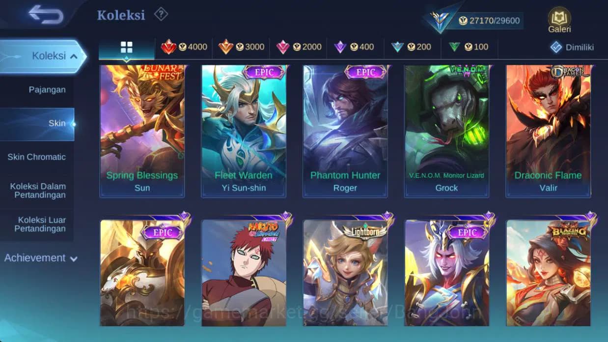 Mobile Legends: Bang Bang Accounts HERO 91 |skin 124 cc natalia, saber saber, saber L image 6