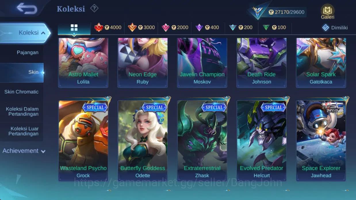 Mobile Legends: Bang Bang Accounts HERO 91 |skin 124 cc natalia, saber saber, saber L image 9