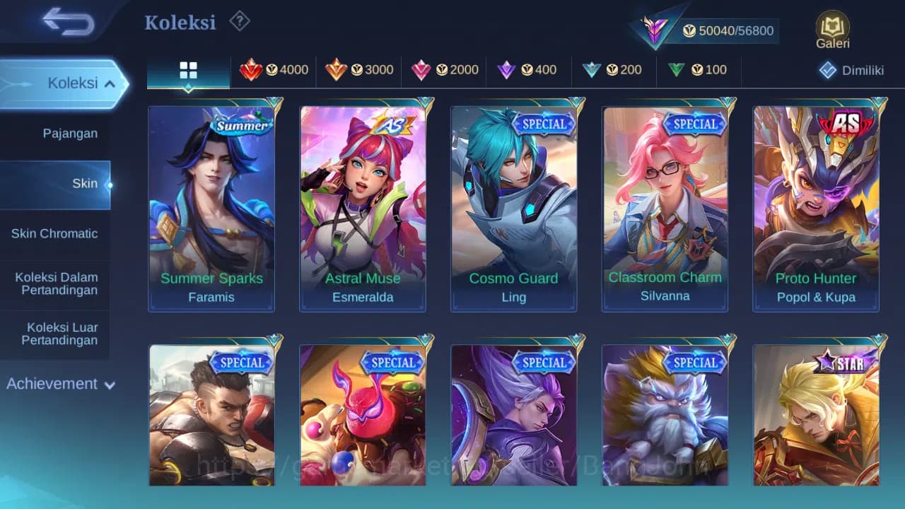 Mobile Legends: Bang Bang Accounts Hero 92 Skin 200 | KOF Dyrroth, Karina | CC Nata | image 11