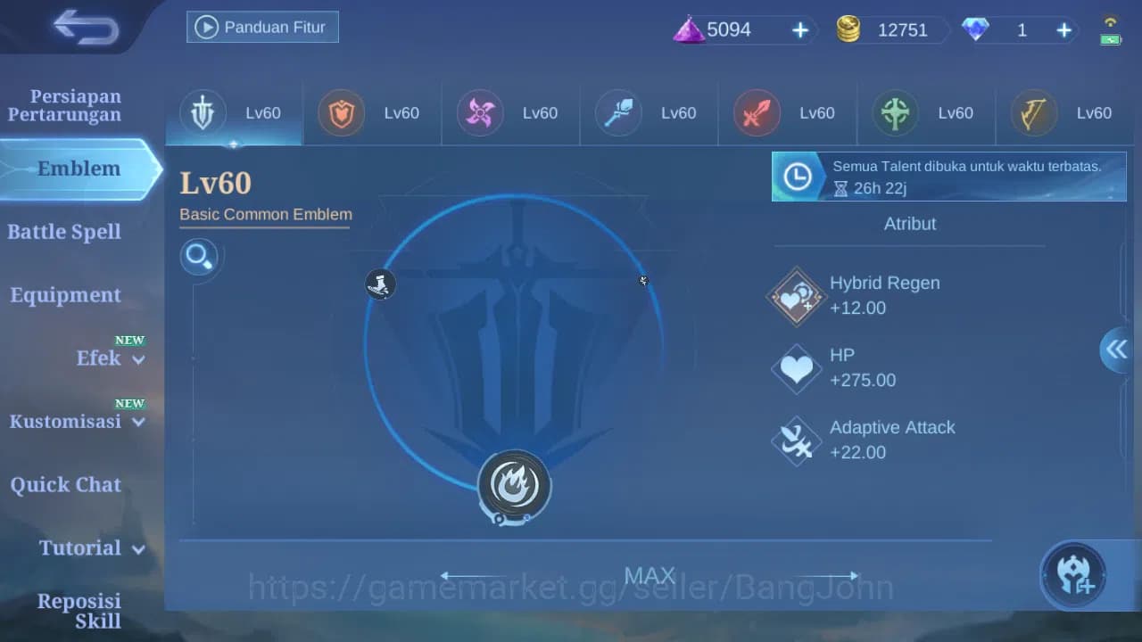 Mobile Legends: Bang Bang Accounts Hero 92 Skin 200 | KOF Dyrroth, Karina | CC Nata | image 12