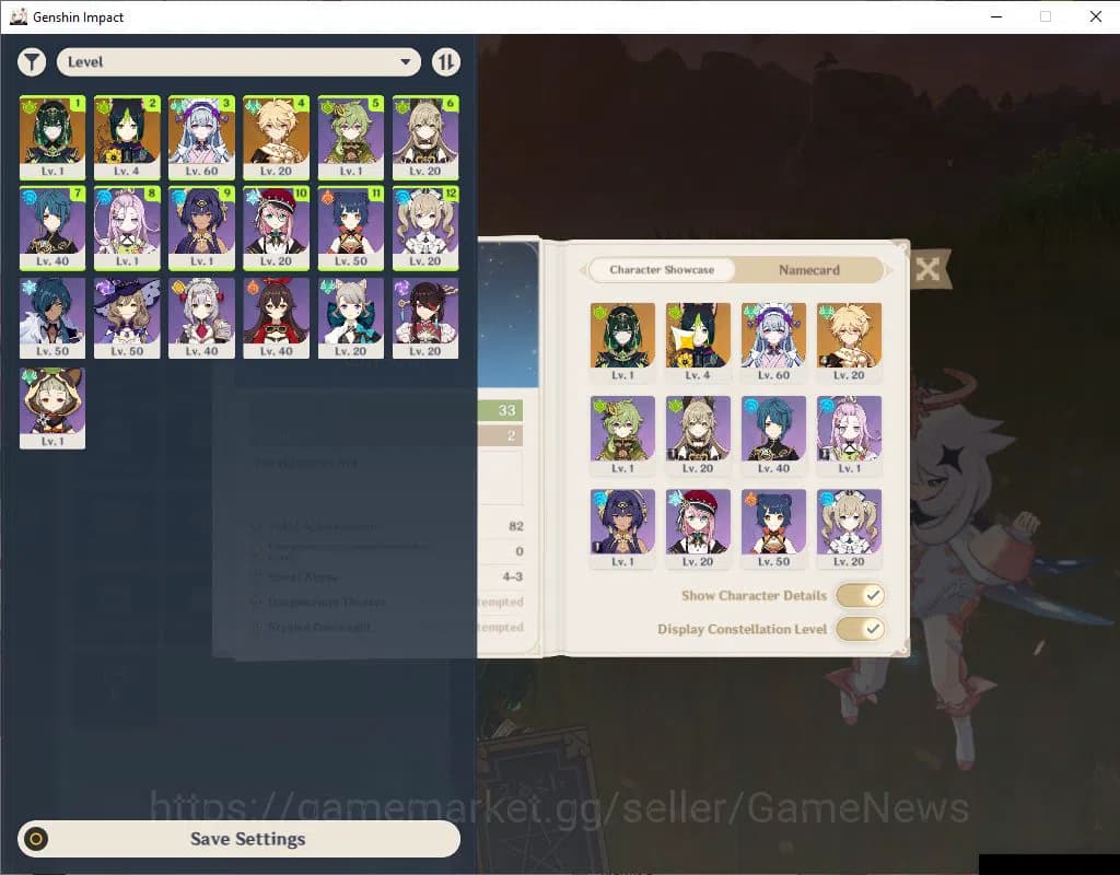 Genshin Impact Accounts ASIA|Starter|AR 33|1 Limited+14(*4Character)| Nefe image 1