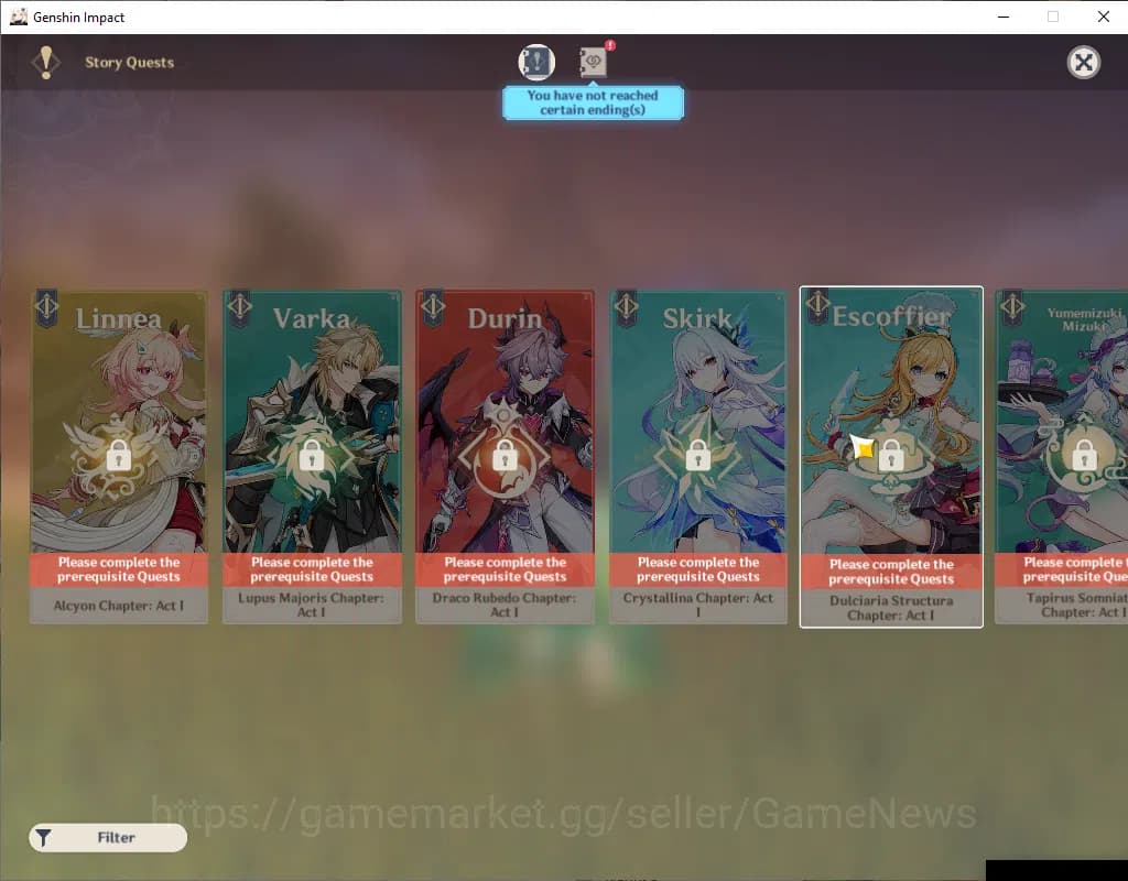 Genshin Impact Accounts ASIA|Starter|AR 33|1 Limited+14(*4Character)| Nefe image 5