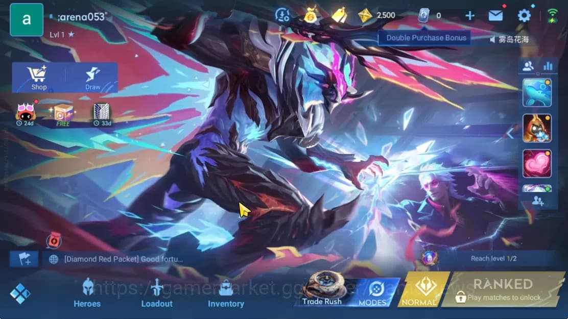 Honor of Kings Accounts Hero 7 Skin 0|Starter with Legend Skin Selection C image 1