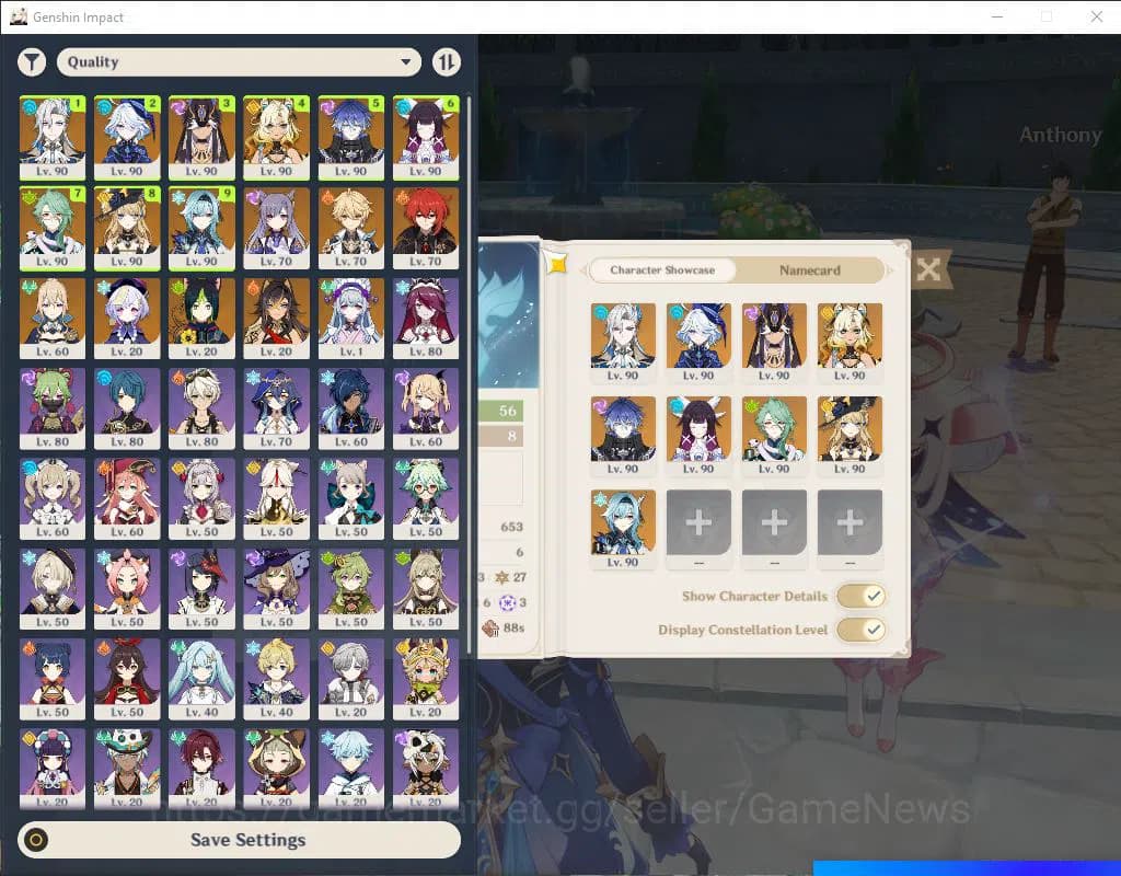 Genshin Impact Accounts Asia|AR 56|9 Limited 4+(*5Weapon)|BaizuC1,EulaC1,N image 2