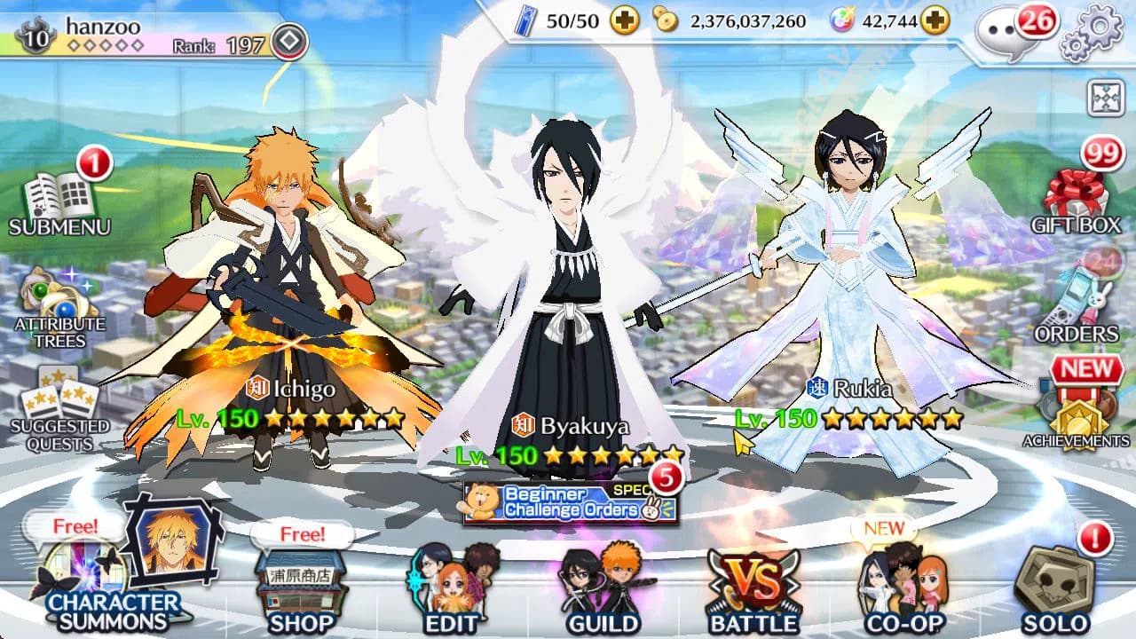Bleach: Brave Souls Accounts GLOBAL 42K Orb|Rukia,Ichigo 10Th Aniv,SoulRaper(Sh image 1
