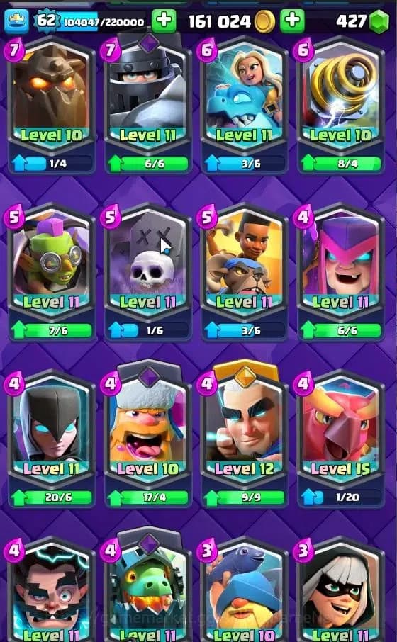 Clash Royale Accounts Lv 62|Trophy 10704|KTL 15|Limited Skin|Card 121|4 image 18