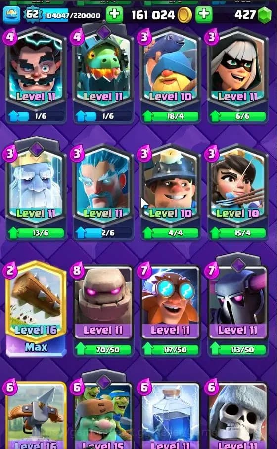 Clash Royale Accounts Lv 62|Trophy 10704|KTL 15|Limited Skin|Card 121|4 image 19