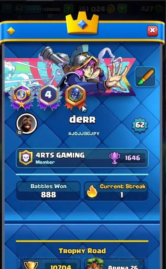 Clash Royale Accounts Lv 62|Trophy 10704|KTL 15|Limited Skin|Card 121|4 image 2