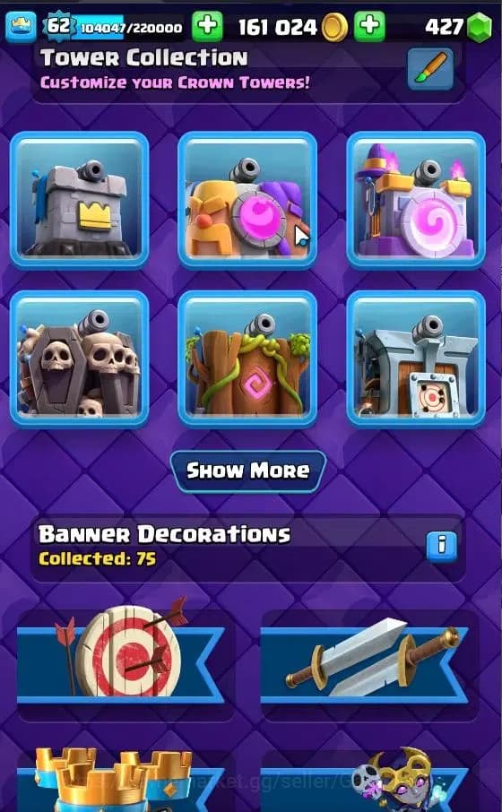 Clash Royale Accounts Lv 62|Trophy 10704|KTL 15|Limited Skin|Card 121|4 image 9
