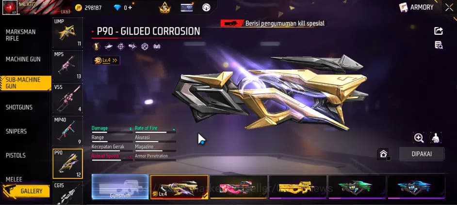 Free Fire Accounts Indonesia|M1887 Sterling Conqueror Lv7|XM8 Destiny image 12