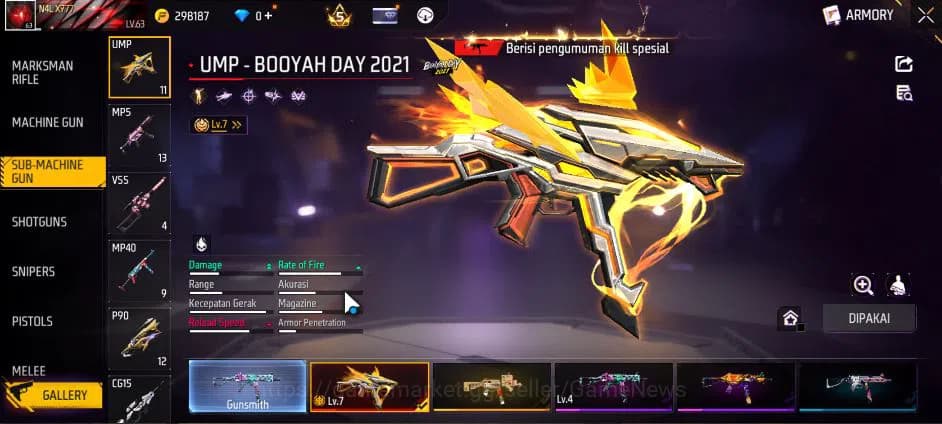 Free Fire Accounts Indonesia|M1887 Sterling Conqueror Lv7|XM8 Destiny image 13