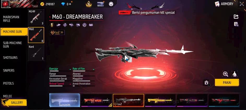 Free Fire Accounts Indonesia|M1887 Sterling Conqueror Lv7|XM8 Destiny image 14
