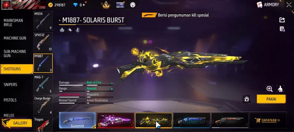 Free Fire Accounts Indonesia|M1887 Sterling Conqueror Lv7|XM8 Destiny image 15