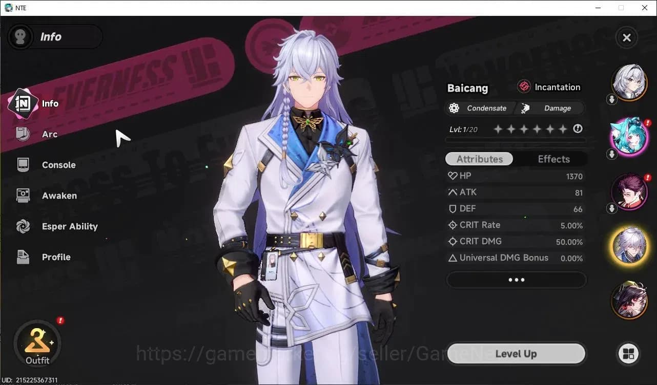 Neverness to Everness Accounts Global EU |HL 3| 2 SSR Hotori, Baicang + Selector image 2