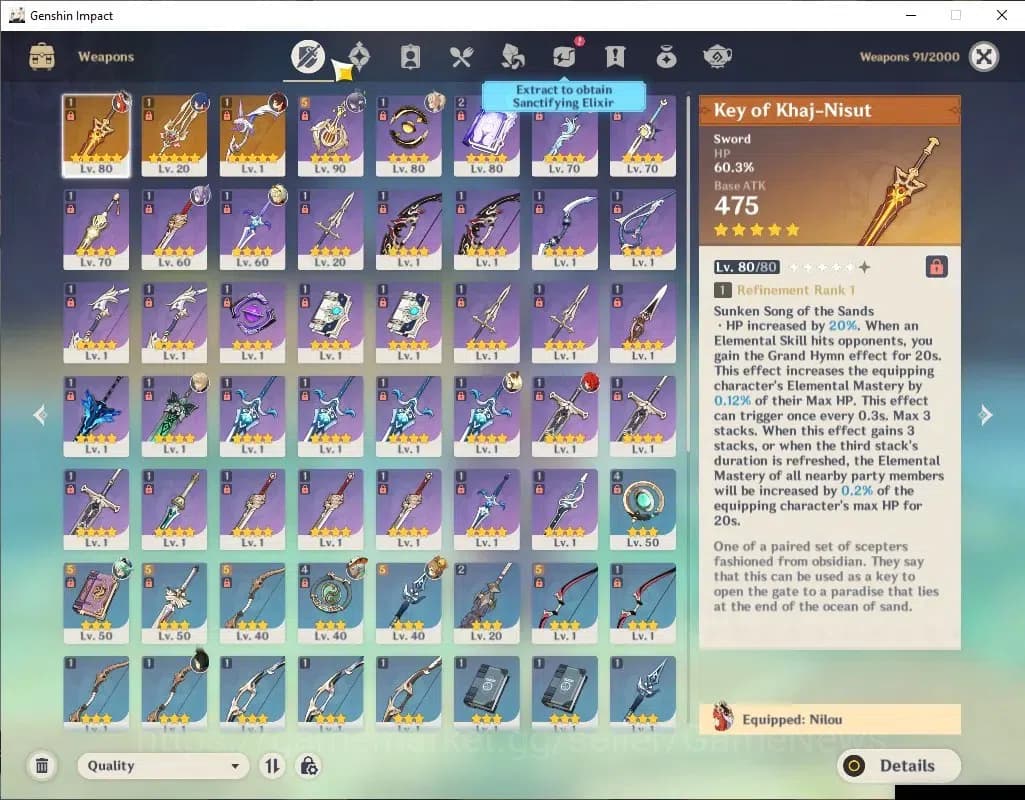 Genshin Impact Accounts ASIA|AR 53|5 Limited+3(*5Weapon)|Nilou+Sign,Varka, image 4