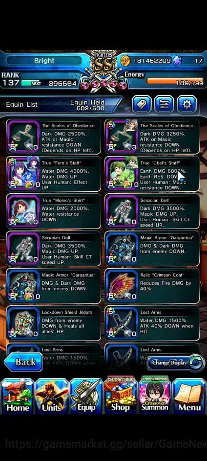 Grand Summoners Accounts Global|Rank 137|2 Sp Art+32 Ascend+11 TW|[Okarun,R image 10