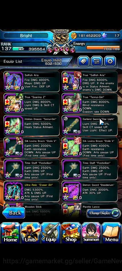 Grand Summoners Accounts Global|Rank 137|2 Sp Art+32 Ascend+11 TW|[Okarun,R image 12