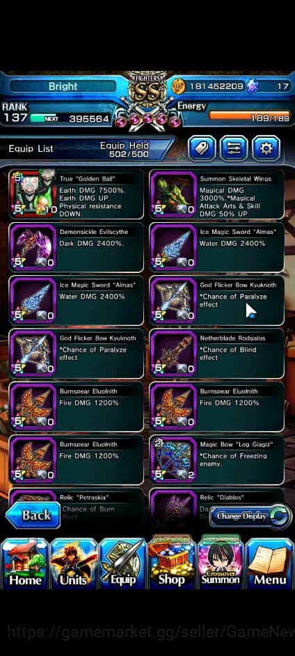 Grand Summoners Accounts Global|Rank 137|2 Sp Art+32 Ascend+11 TW|[Okarun,R image 15