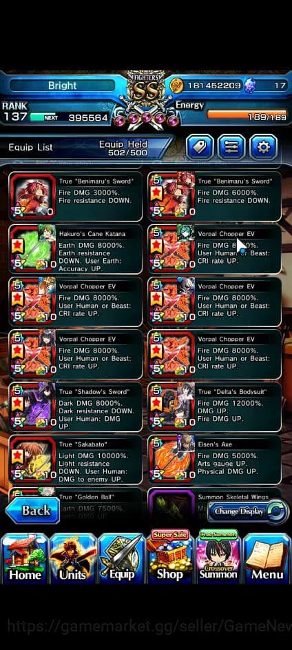 Grand Summoners Accounts Global|Rank 137|2 Sp Art+32 Ascend+11 TW|[Okarun,R image 16