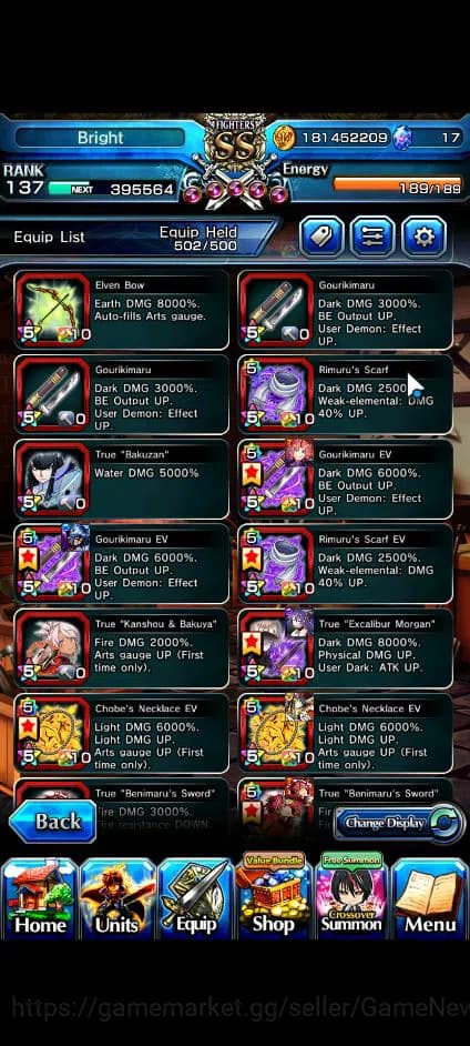 Grand Summoners Accounts Global|Rank 137|2 Sp Art+32 Ascend+11 TW|[Okarun,R image 17