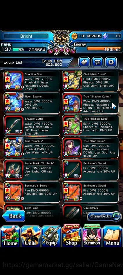 Grand Summoners Accounts Global|Rank 137|2 Sp Art+32 Ascend+11 TW|[Okarun,R image 18