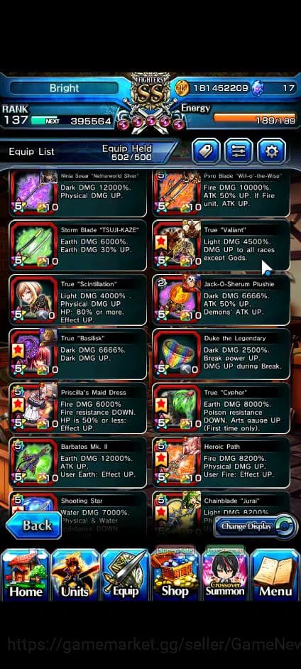 Grand Summoners Accounts Global|Rank 137|2 Sp Art+32 Ascend+11 TW|[Okarun,R image 19