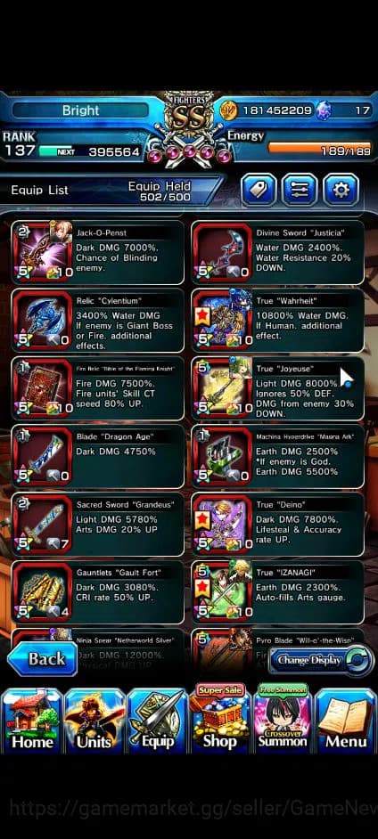 Grand Summoners Accounts Global|Rank 137|2 Sp Art+32 Ascend+11 TW|[Okarun,R image 20