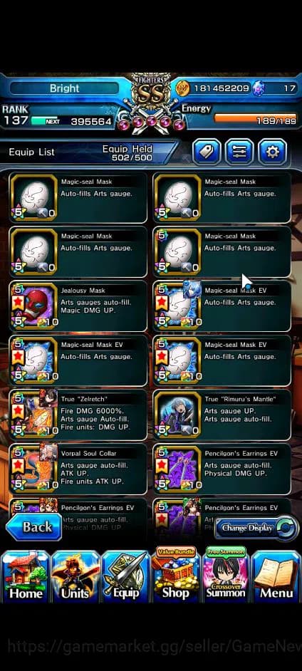 Grand Summoners Accounts Global|Rank 137|2 Sp Art+32 Ascend+11 TW|[Okarun,R image 3