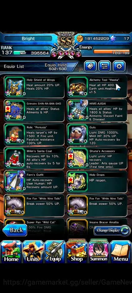 Grand Summoners Accounts Global|Rank 137|2 Sp Art+32 Ascend+11 TW|[Okarun,R image 6