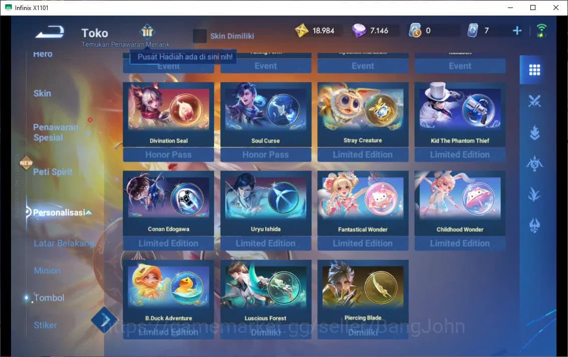 Honor of Kings Accounts GLOBAL|107HR|99SK|LIMITED=ARLI,LADY SUN|GM=GAN AND image 4