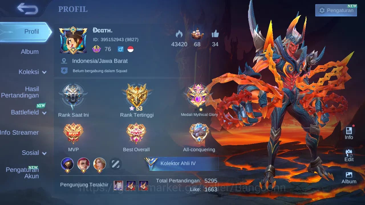 Mobile Legends: Bang Bang Accounts GLOBAL Hero 130 Skin 156 | CC Khufra | Epic Roger image 2