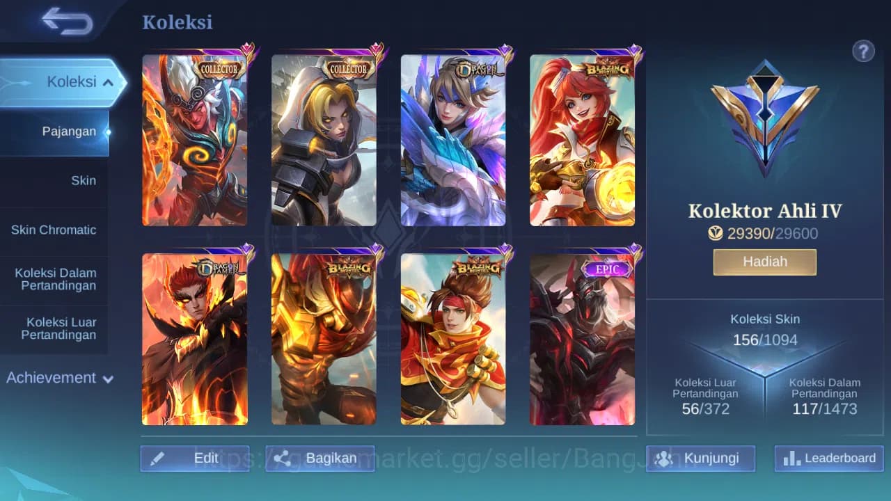 Mobile Legends: Bang Bang Accounts GLOBAL Hero 130 Skin 156 | CC Khufra | Epic Roger image 8